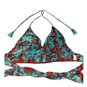 Silky Halter Paisley Reversible Top